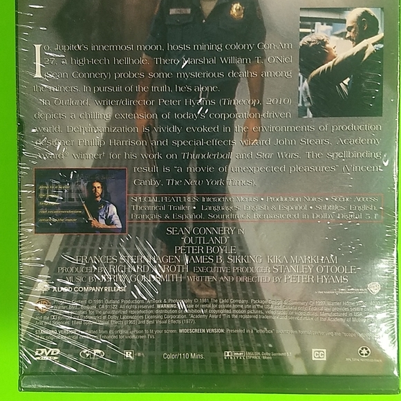 Outland DVD Factory Sealed Blockbuster Video VTG - Picture 4 of 10